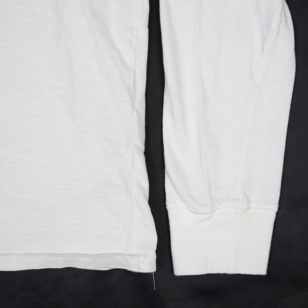 J. Crew Slub Cotton Yarns Long Sleeve Pocket Tee Mens L White Garment Dyed Shirt